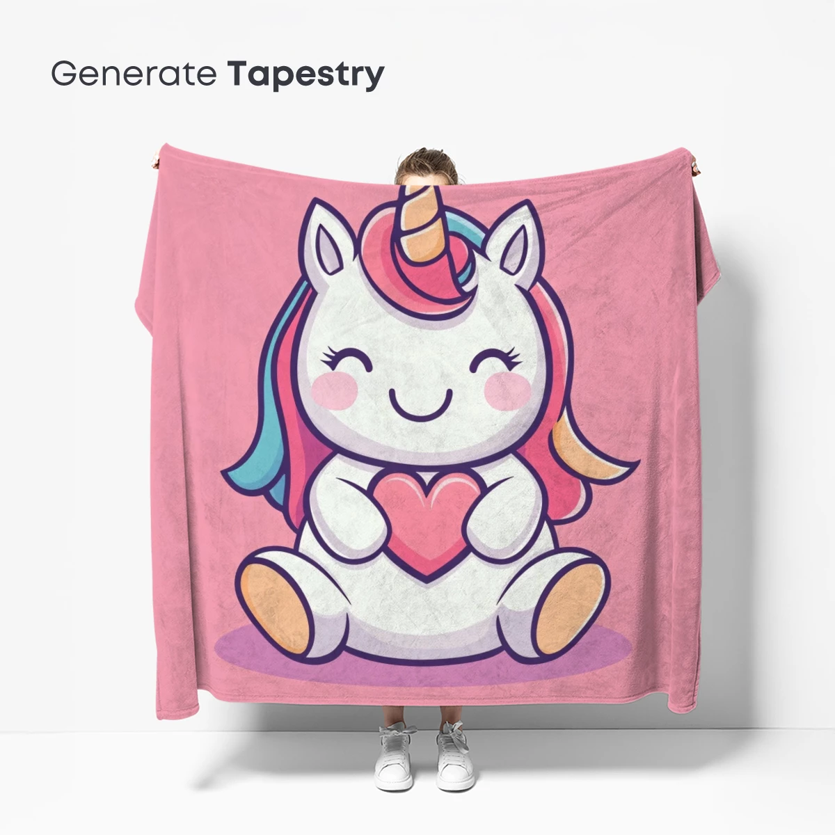 Cuddly Unicorn with Heart: Kawaii Cartoon Charm - Image 5