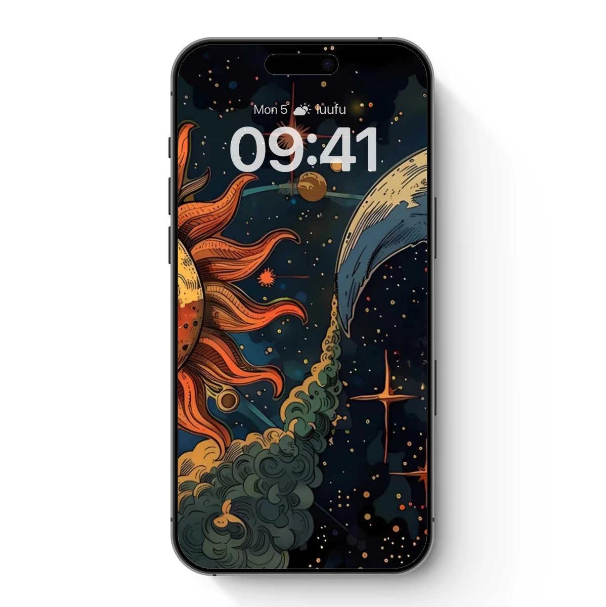 Celestial Dance: Sun and Moon in Cosmic Harmony