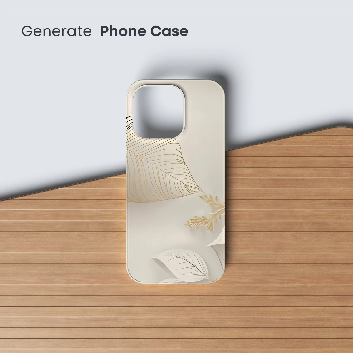 Elegant Gold-Trimmed Leaves in Abstract Harmony - Image 3