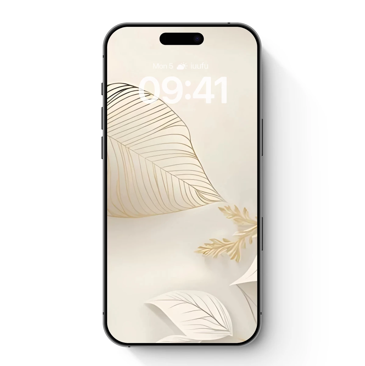 Elegant Gold-Trimmed Leaves in Abstract Harmony