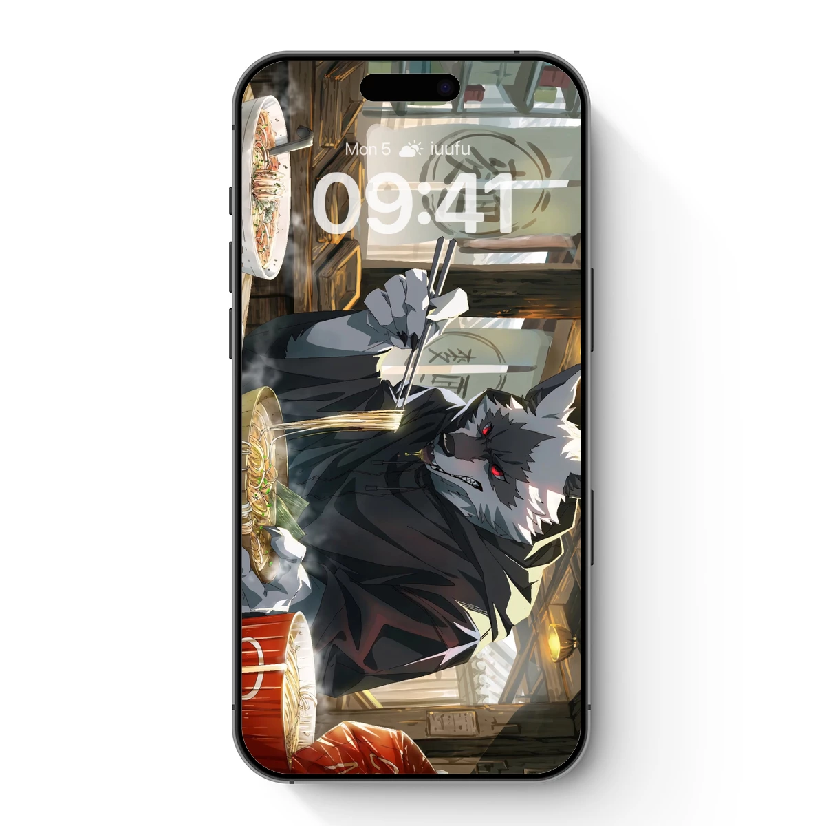 Anime Wolf Enjoying Noodles: A Steamy, Artistic Feast