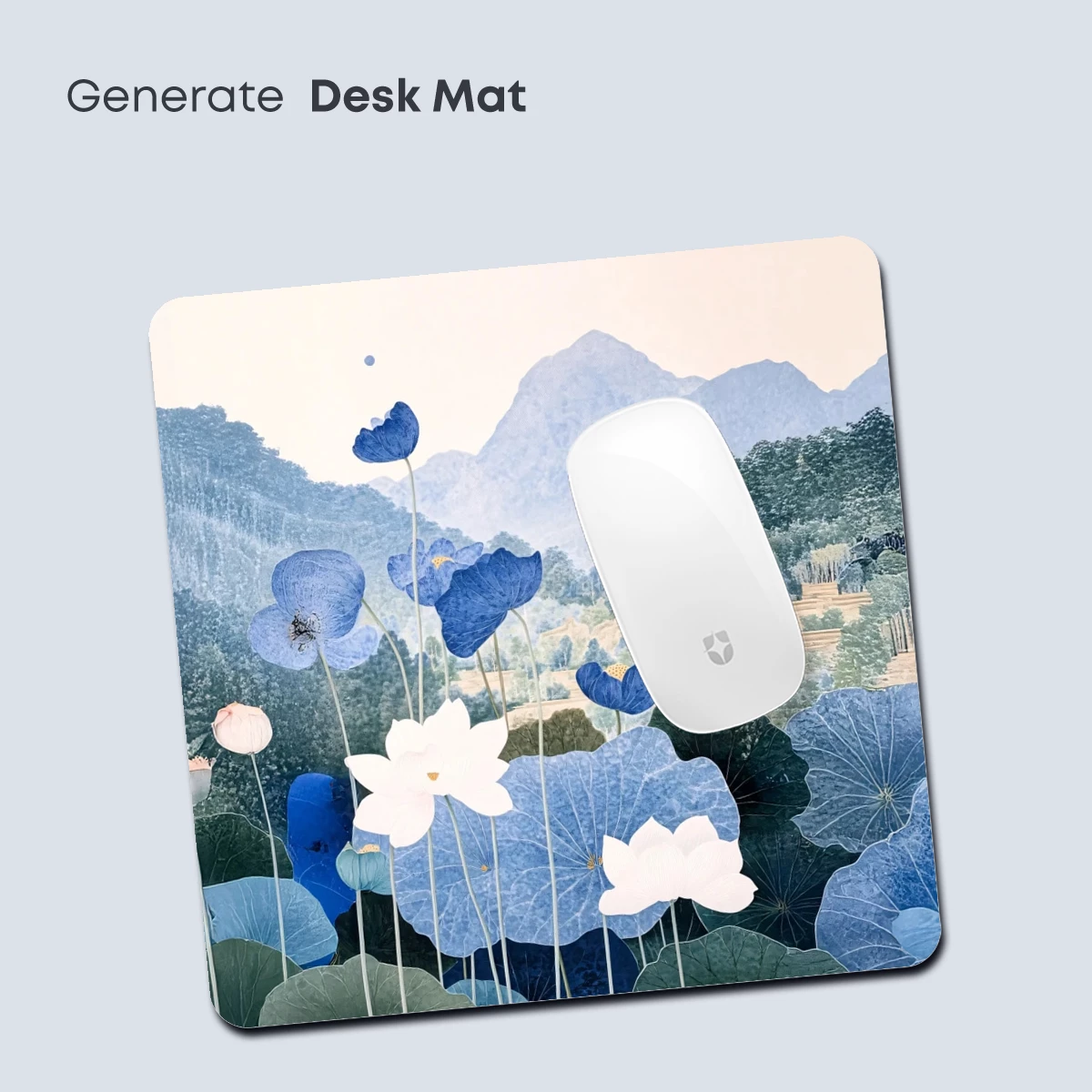 Blue Lotus Serenity: A Tranquil Mountain Landscape - Image 4