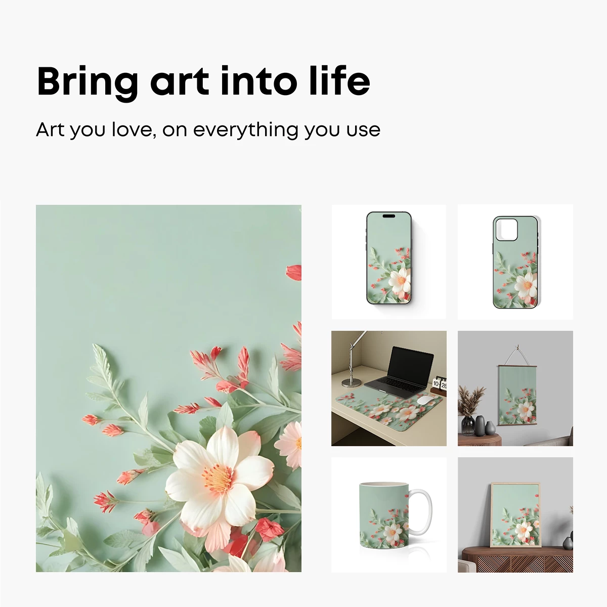 Elegant Floral Whispers in Pastel Harmony - Image 2