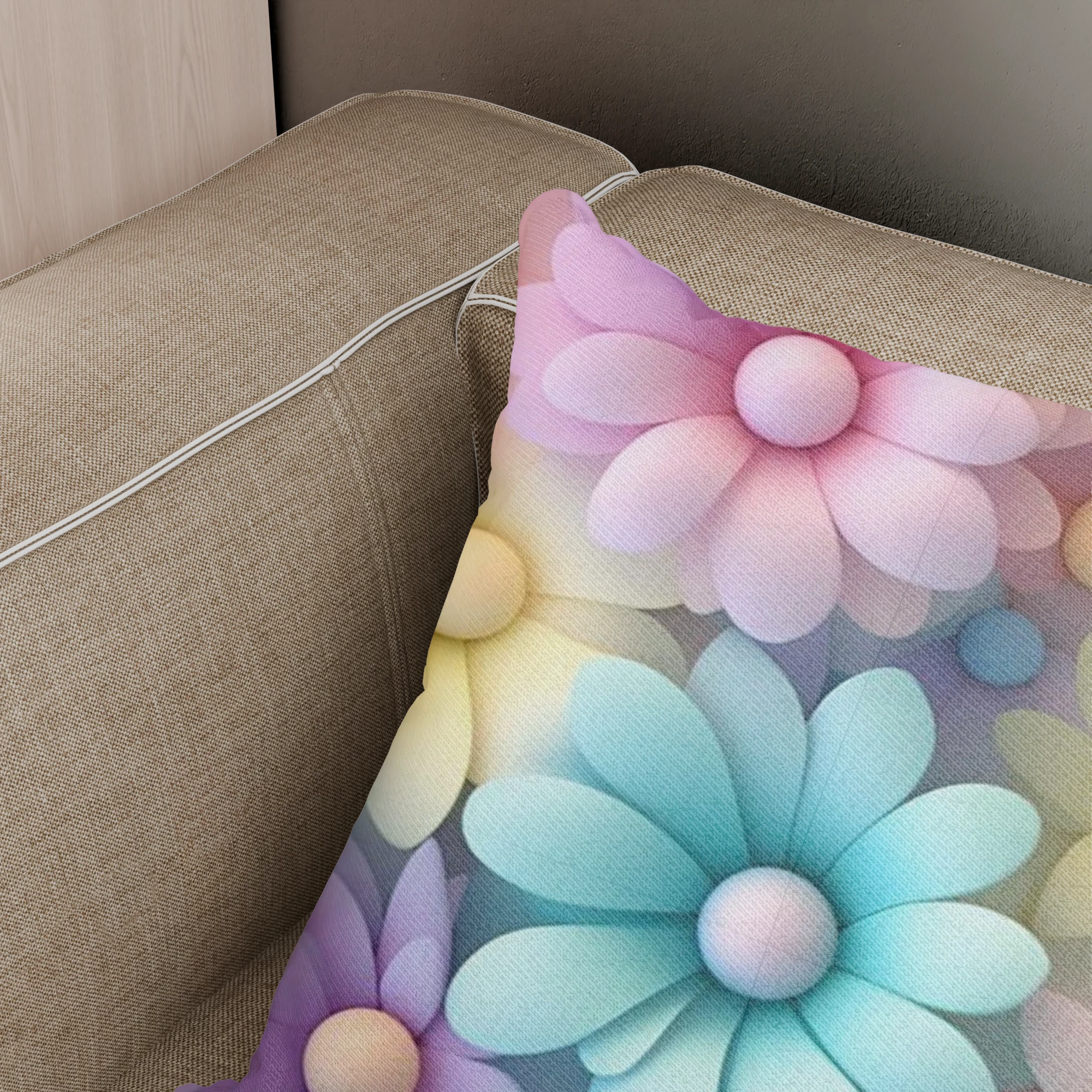 Pastel Floral Fantasy Cushion - Image 3