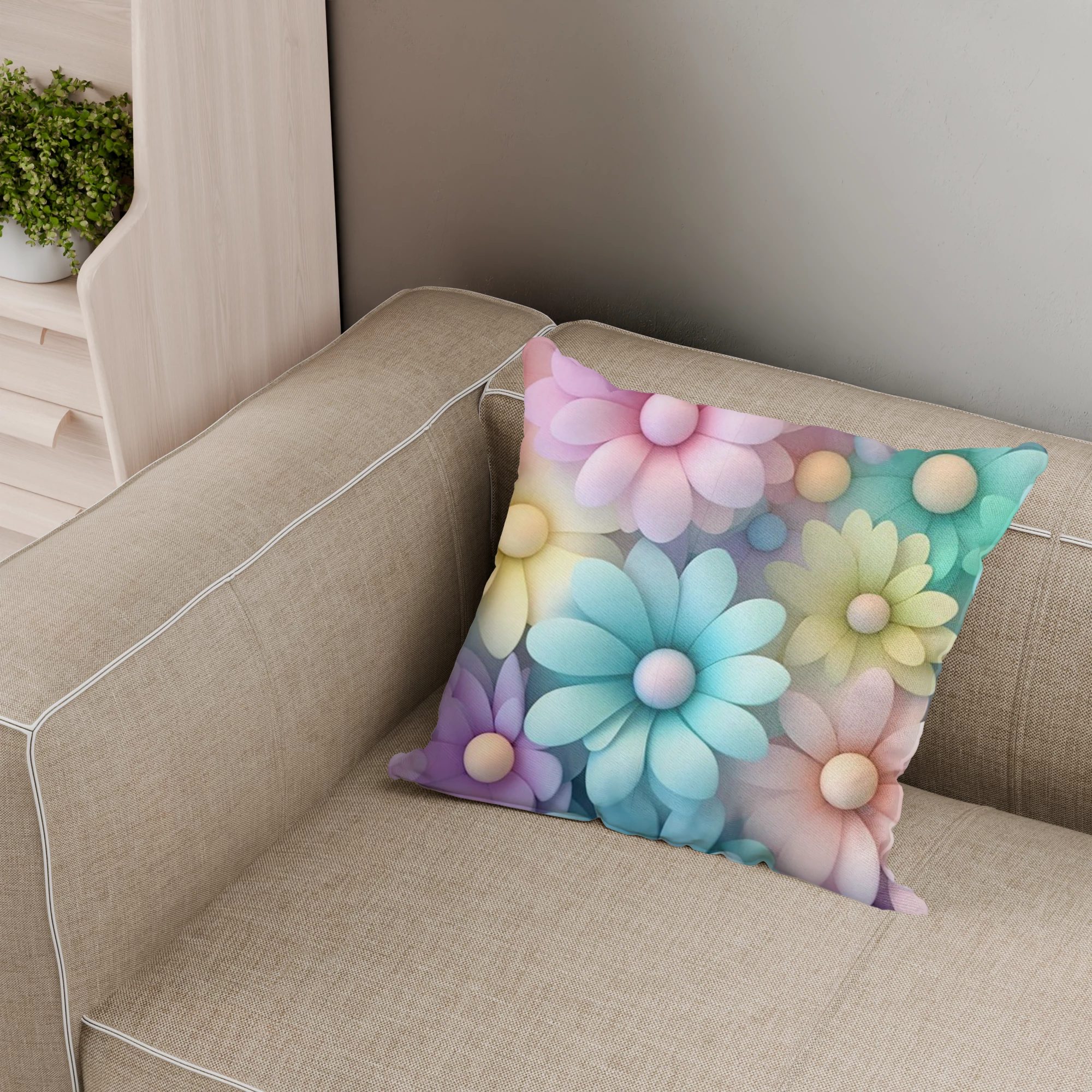 Pastel Floral Fantasy Cushion - Image 2