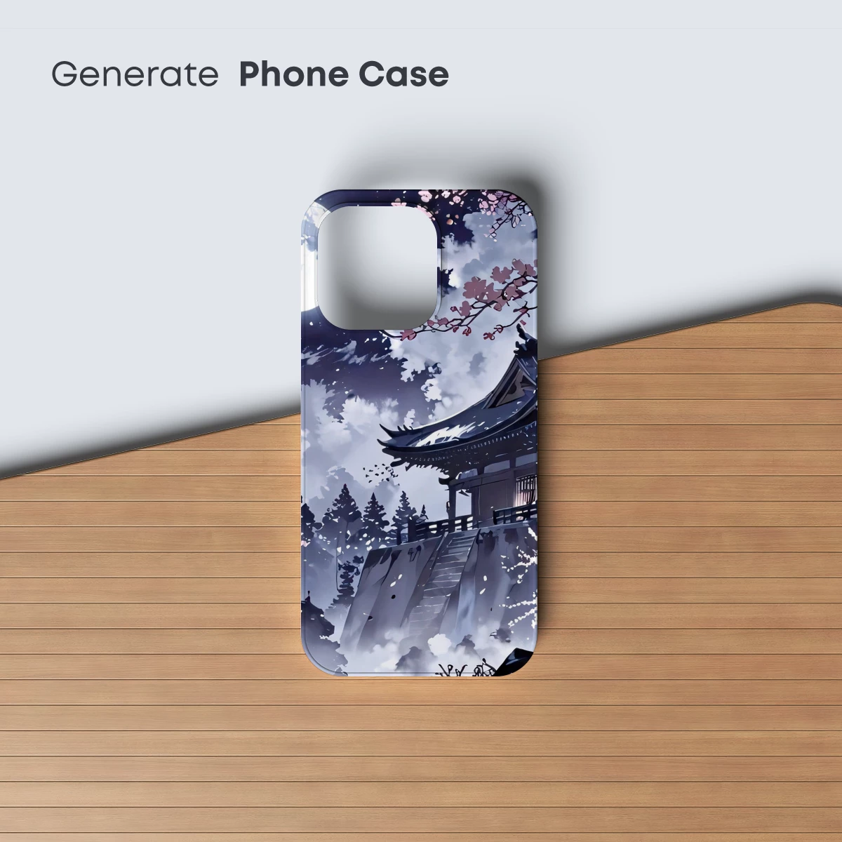 Moonlit Pagoda in Cherry Blossom Forest - Image 3