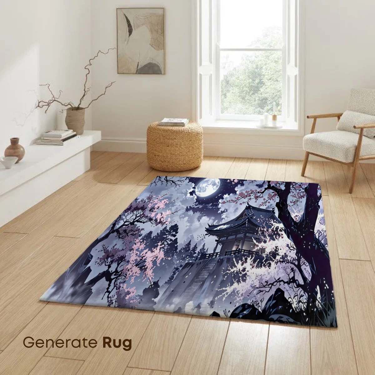 Moonlit Pagoda in Cherry Blossom Forest - Image 6