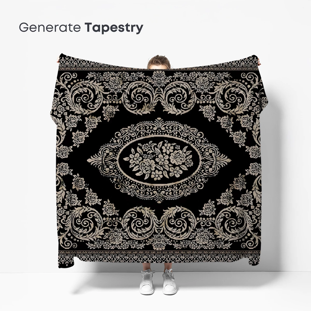 Elegant Gothic Floral Tapestry - Image 5