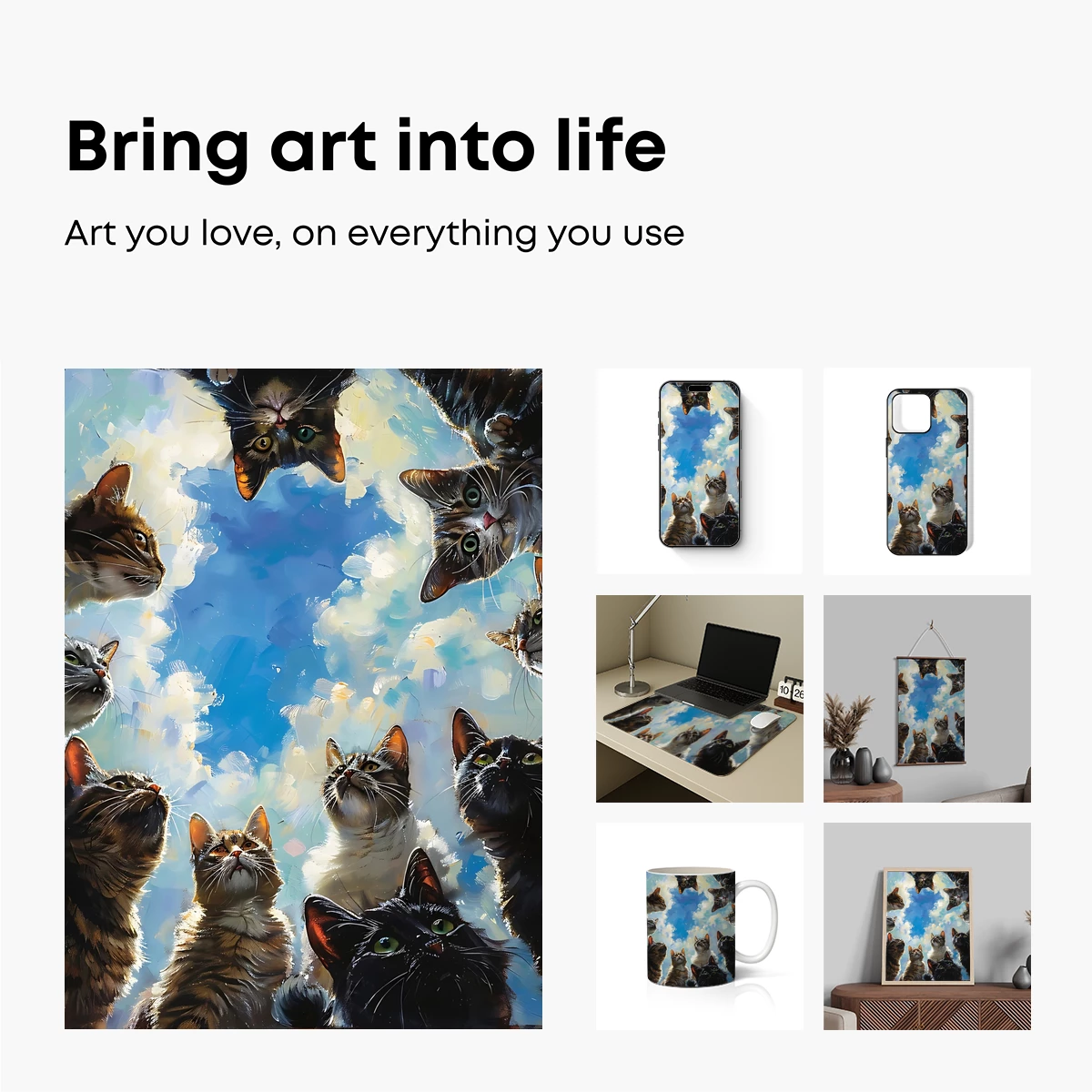 Cats Gazing at the Sky: A Whimsical Feline Gathering - Image 2