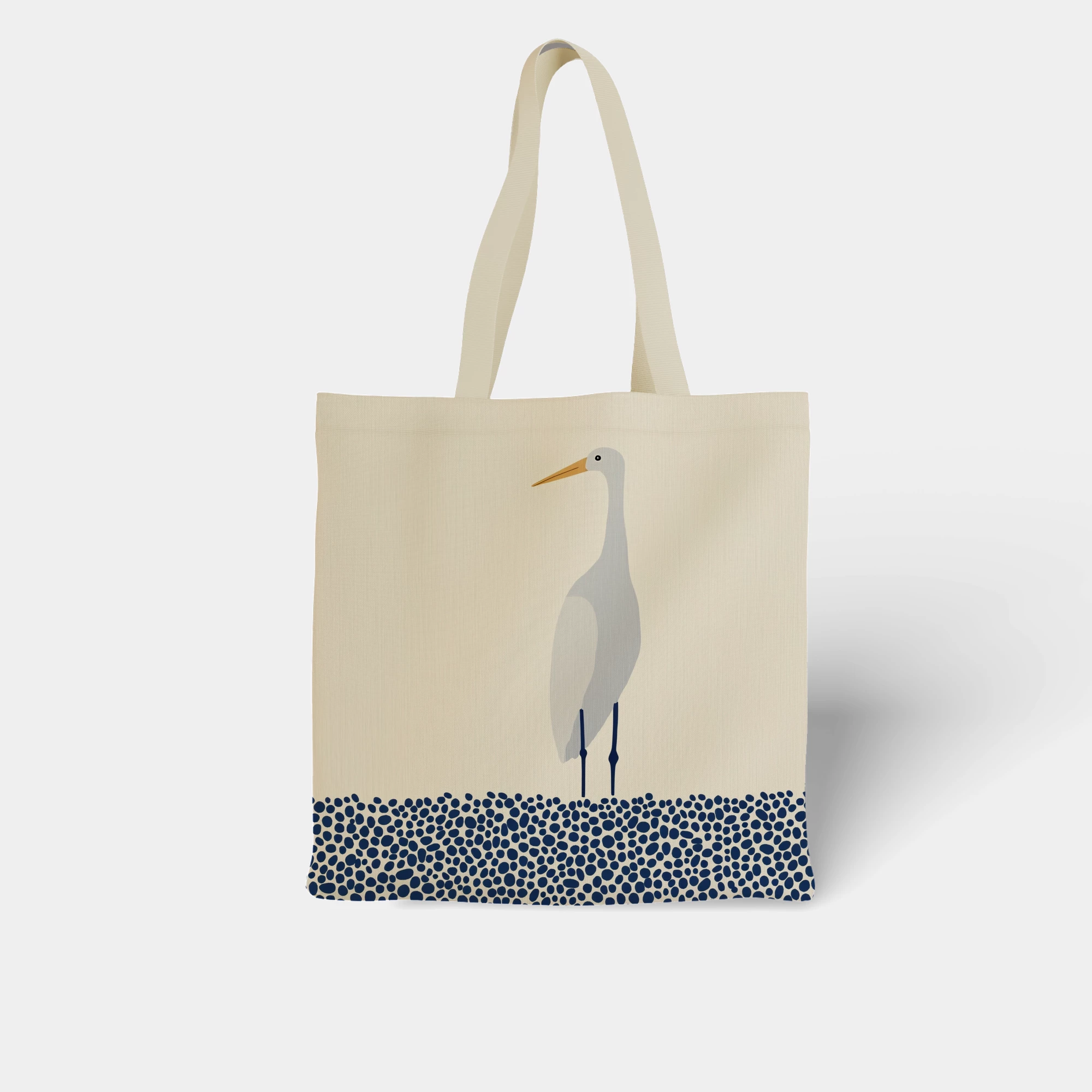 Minimalist Egret Canvas Bag