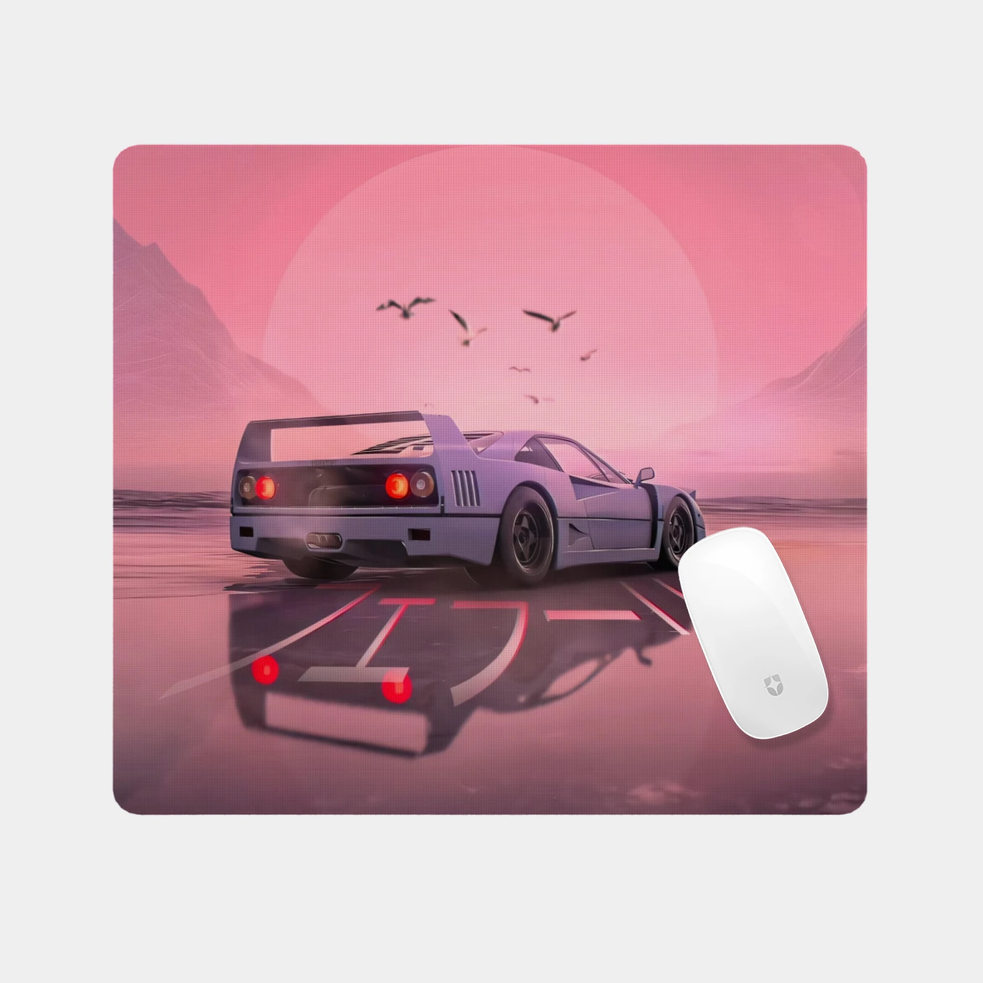 GTA6 Miami Vibes Ferrari Glass mouse pad