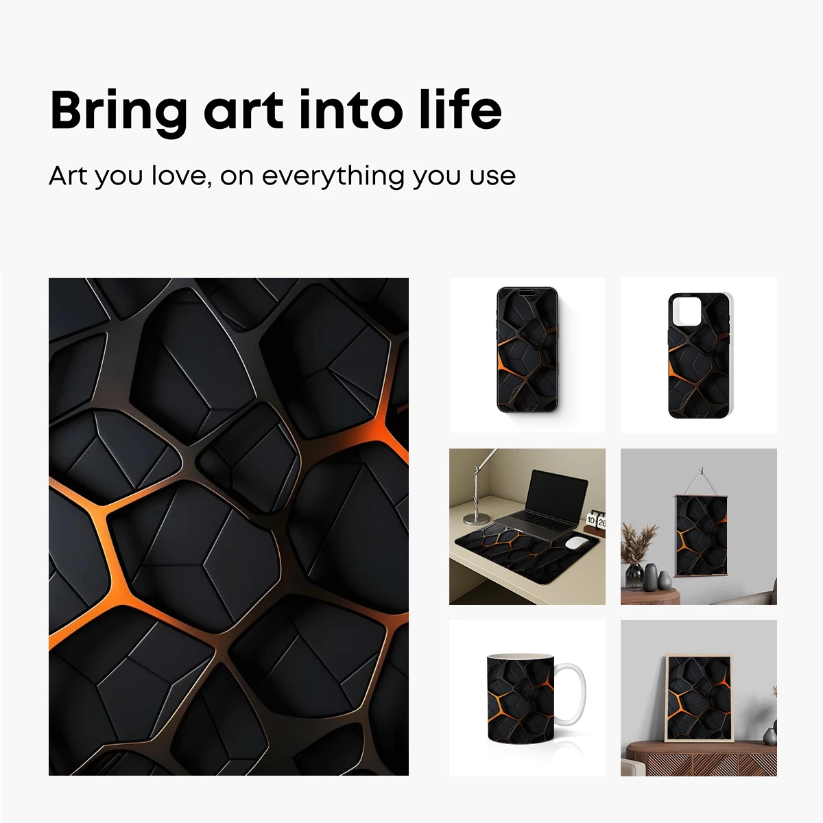 Fractal Lattice Glow: Futuristic Geometric Art - Image 2