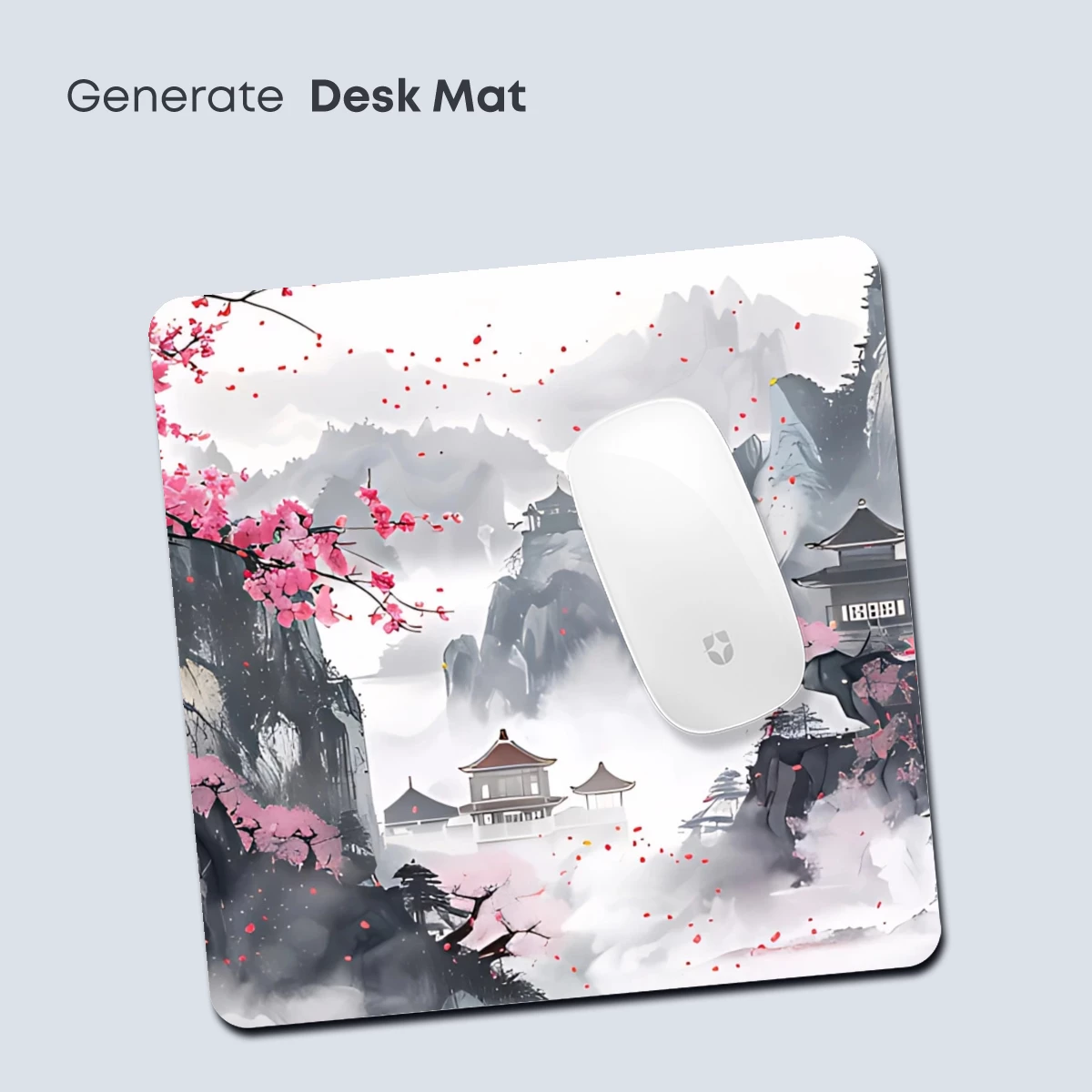 Cherry Blossom Zen: Ink-Wash Mountains & Pagodas - Image 4