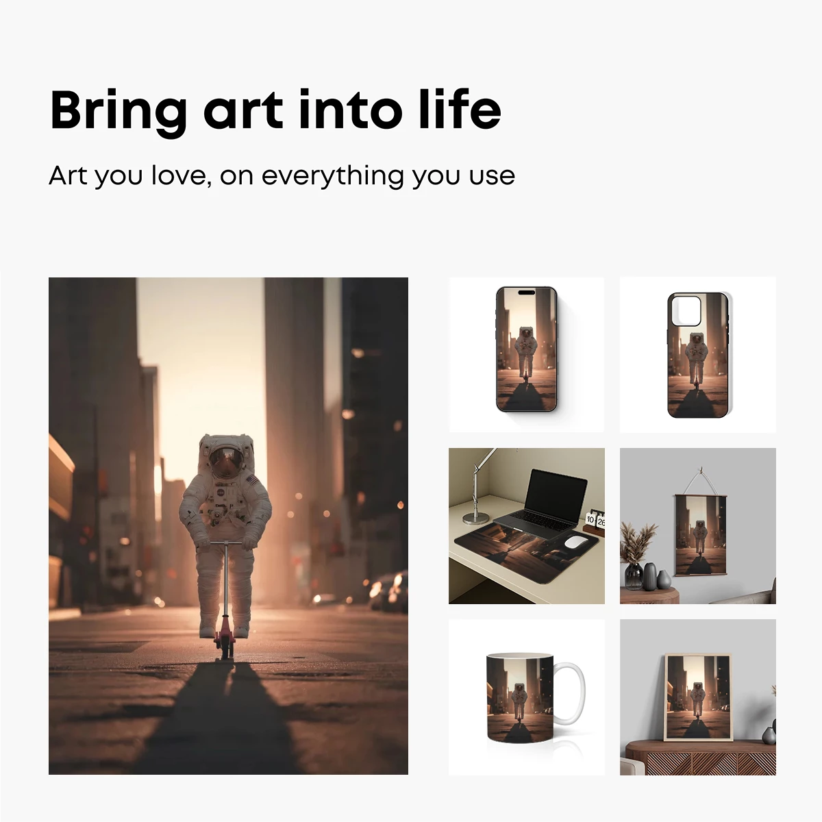 Astronaut on Urban Scooter: Futuristic Solitude - Image 2