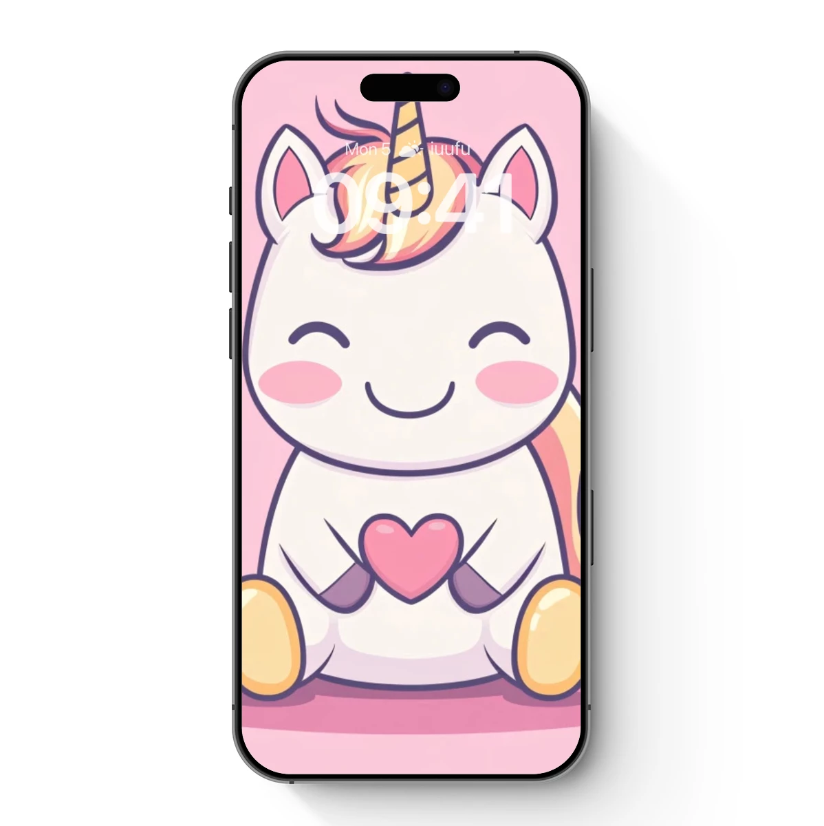Charming Unicorn with Heart: Whimsical Cartoon Delight