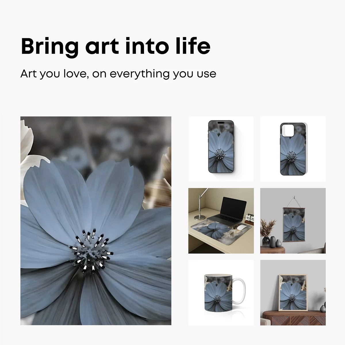 Ethereal Floral Symphony in Soft Tones - Image 2