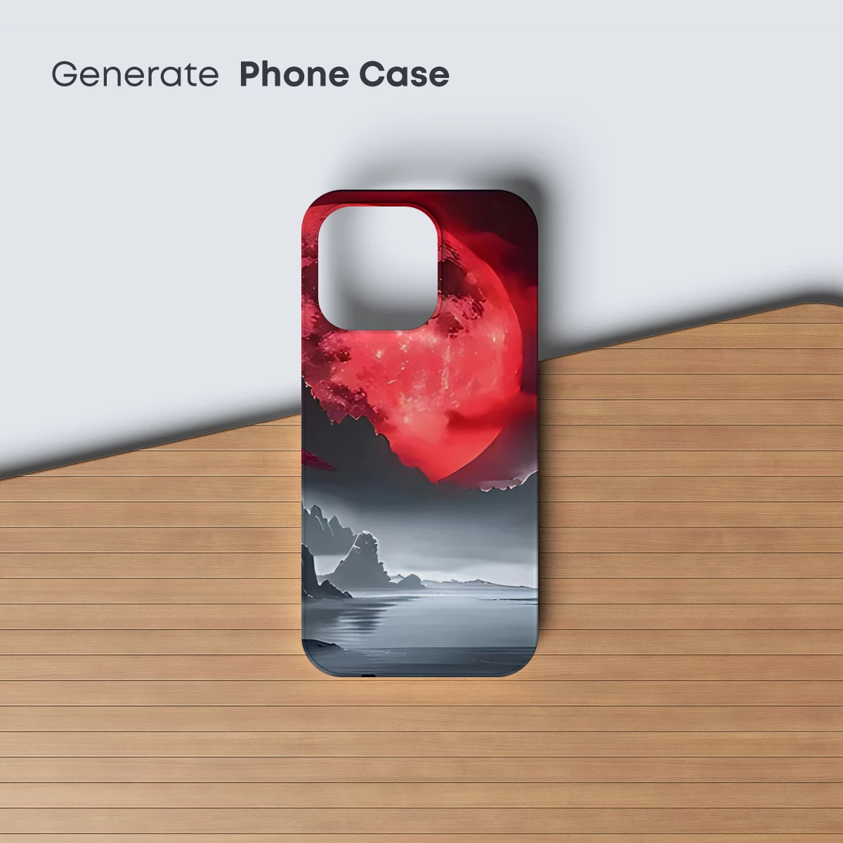 Eclipse Over Mystic Lake: A Surreal Red Moon Odyssey - Image 3