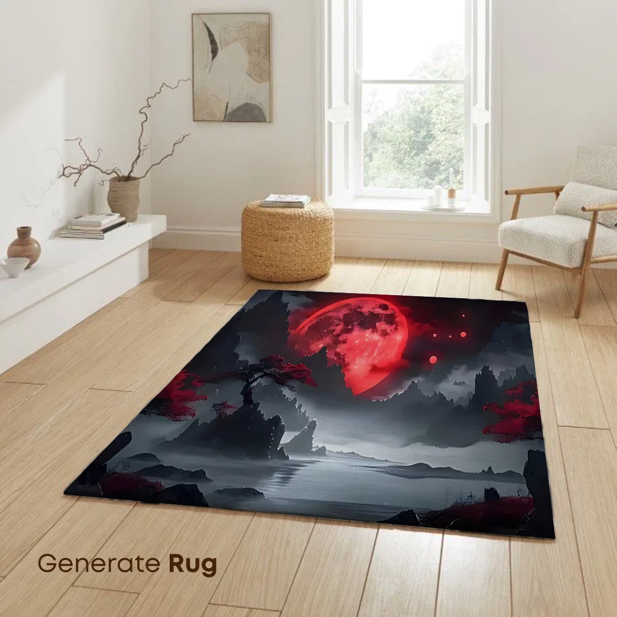 Eclipse Over Mystic Lake: A Surreal Red Moon Odyssey - Image 6