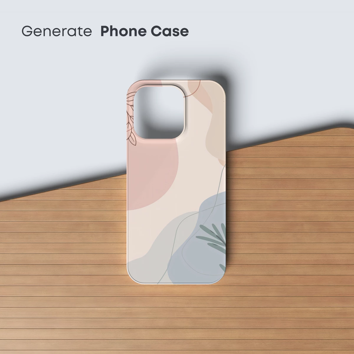 Abstract Blossom Harmony: Pastel Fusion with Leaf Accents - Image 3