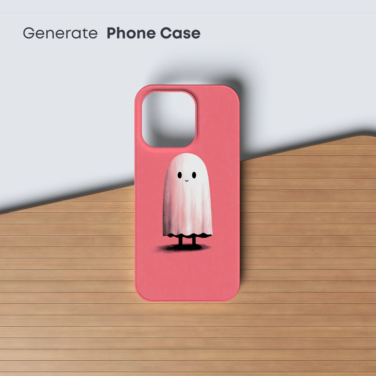 Charming Ghostly Figure on Pink Canvas - Image 3