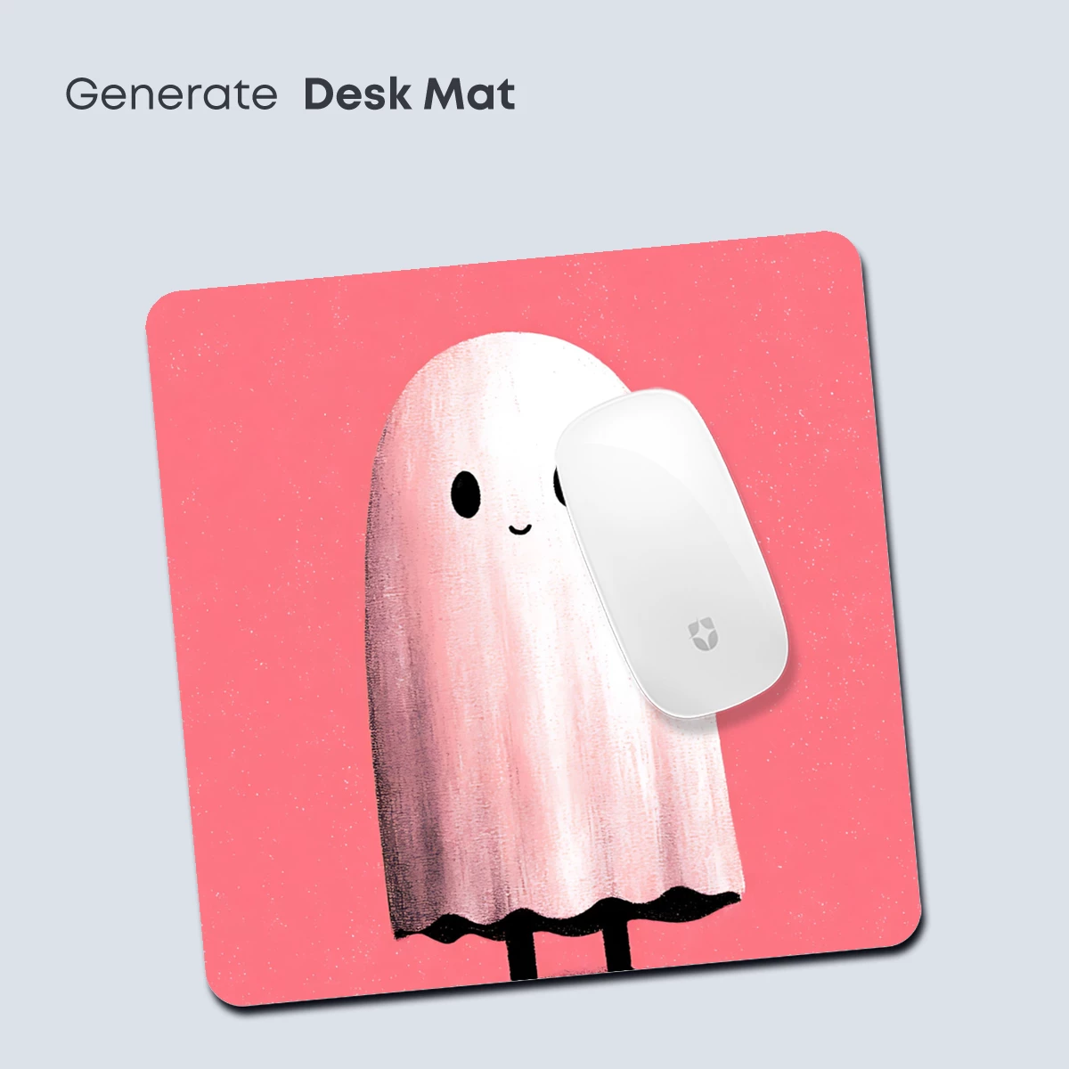 Charming Ghostly Figure on Pink Canvas - Image 4