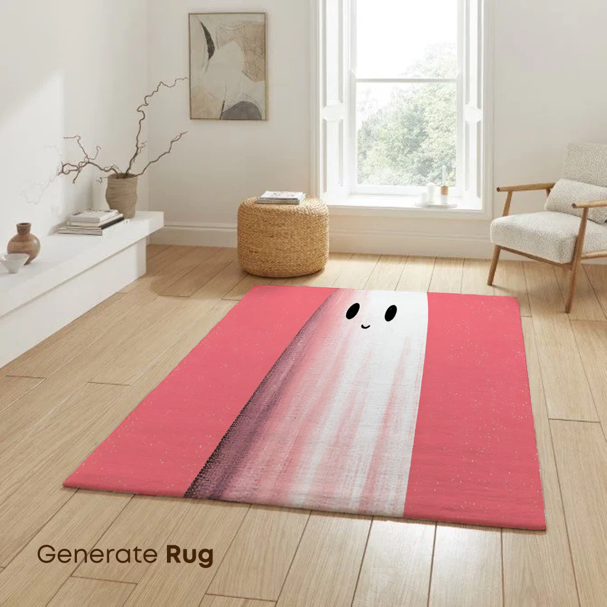 Charming Ghostly Figure on Pink Canvas - Image 6