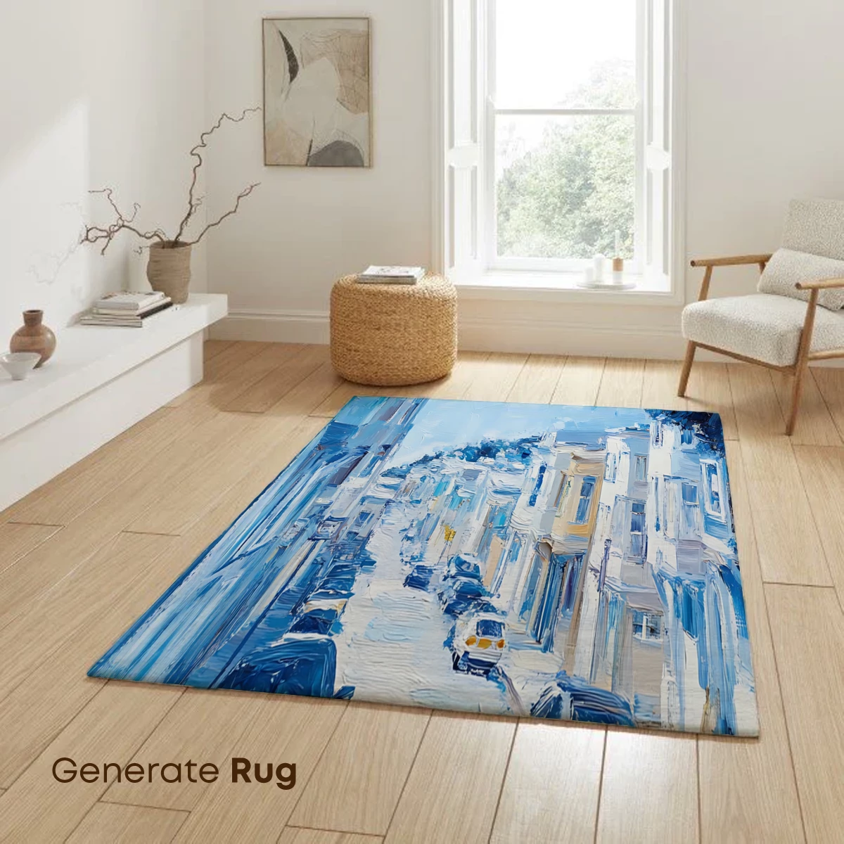Blue Urban Symphony: Impressionist Street Scene - Image 6