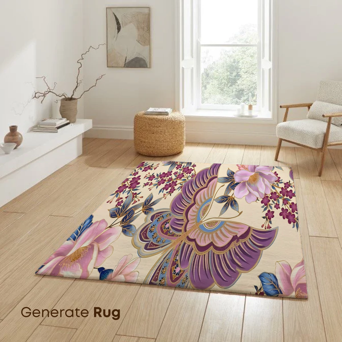 Elegant Peacock in Bloom: A Floral Fantasy - Image 6