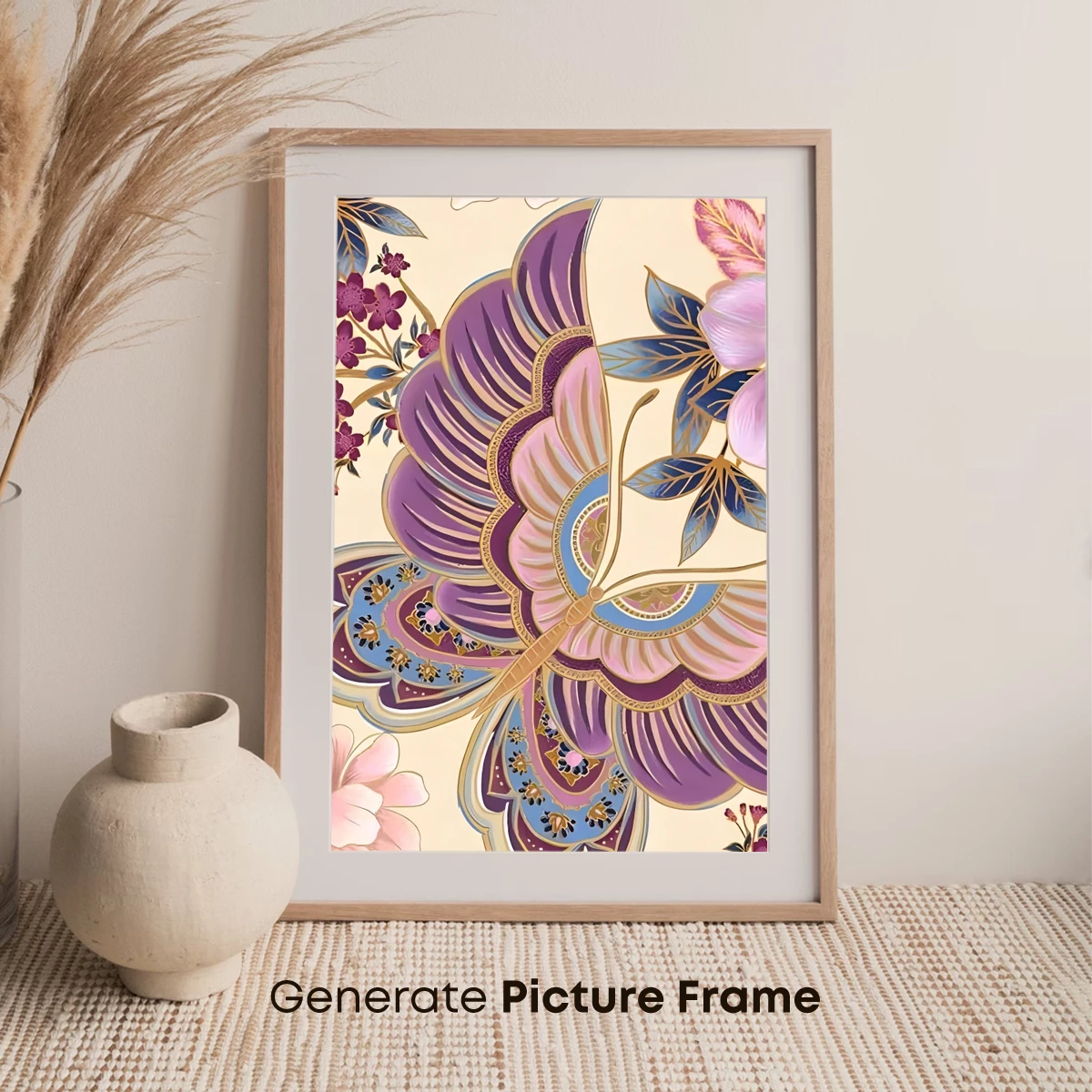 Elegant Peacock in Bloom: A Floral Fantasy - Image 7