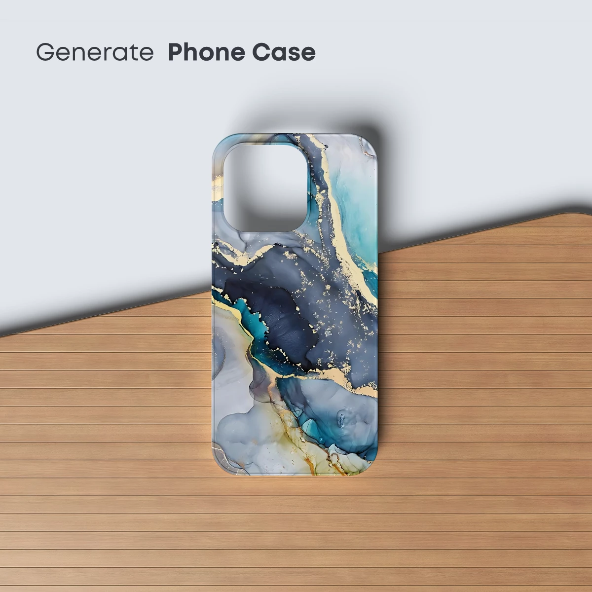 Ethereal Ink Fusion: Teal, Gold, and Gray Abstract Art - Image 3