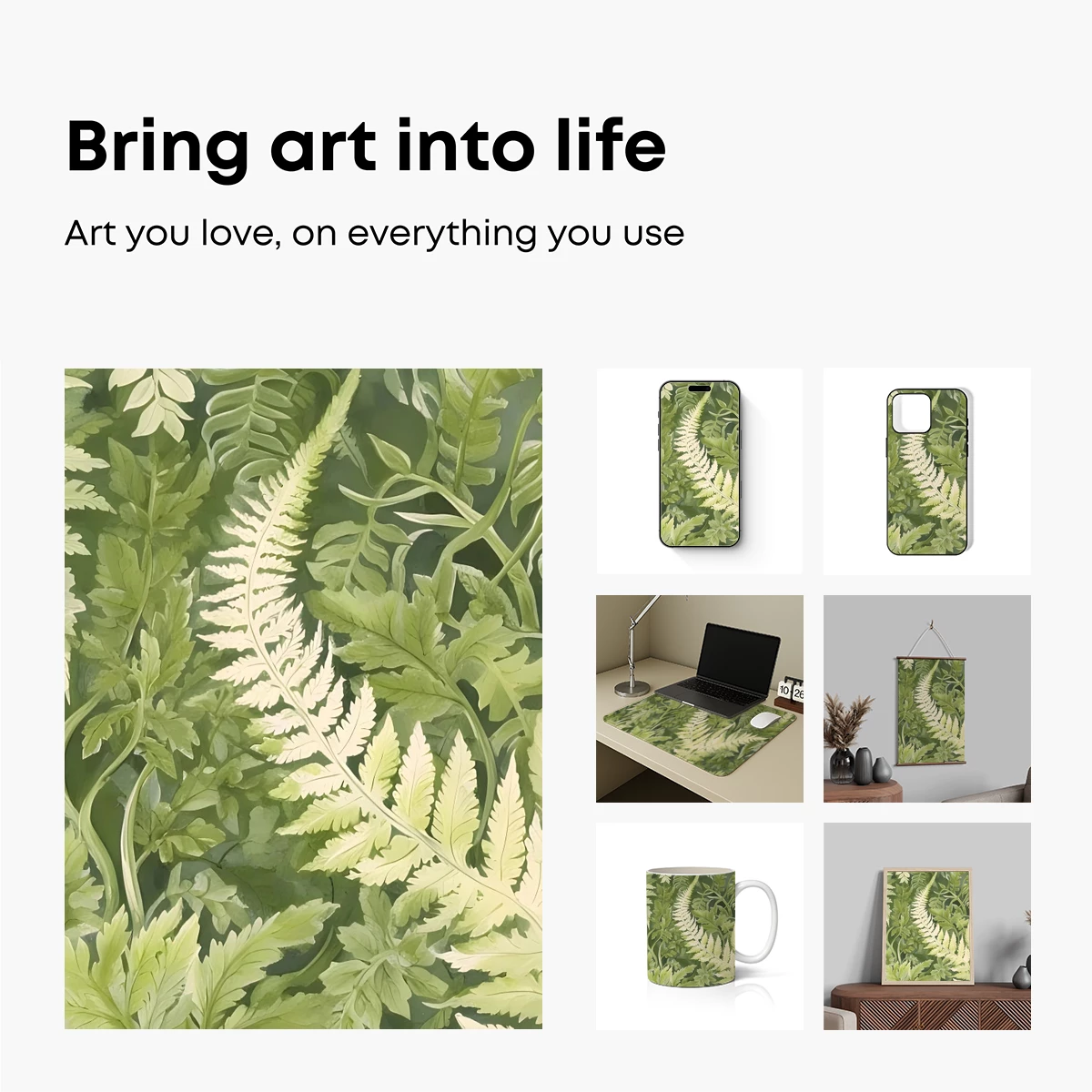 Luminous Ferns: A Botanical Symphony in Light and Shadow - Image 2