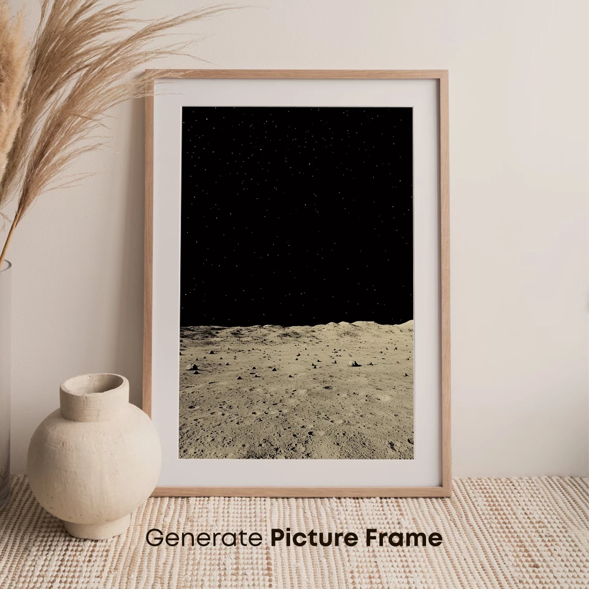 Lunar Serenity: A Starlit Moon Landscape - Image 7