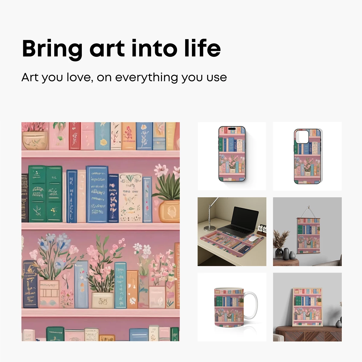 Charming Floral Library: A Whimsical Bookshelf Bouquet - Image 2