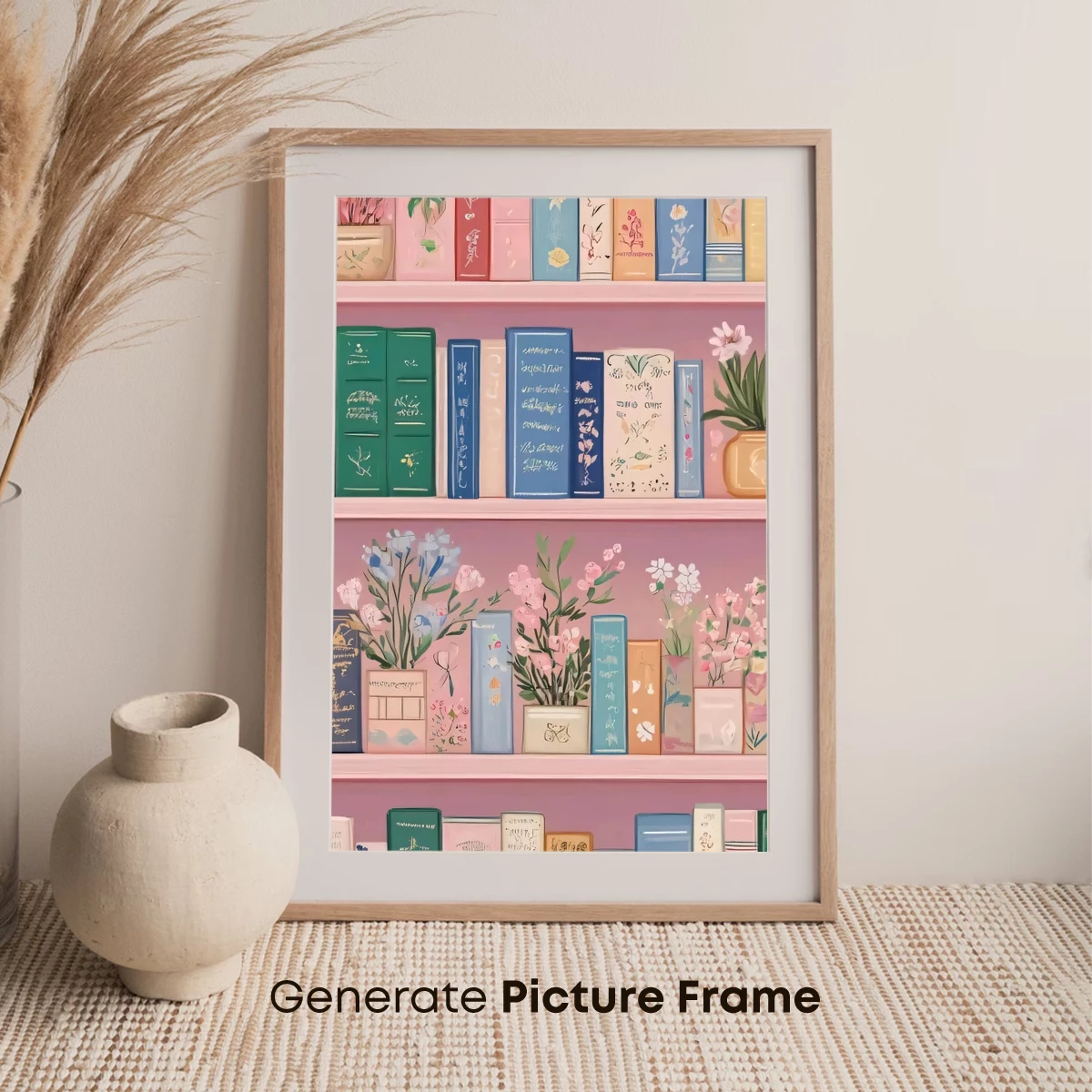 Charming Floral Library: A Whimsical Bookshelf Bouquet - Image 7