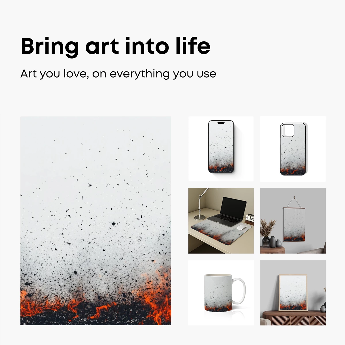 Inferno's Edge: Flames and Ash in Abstract Fury