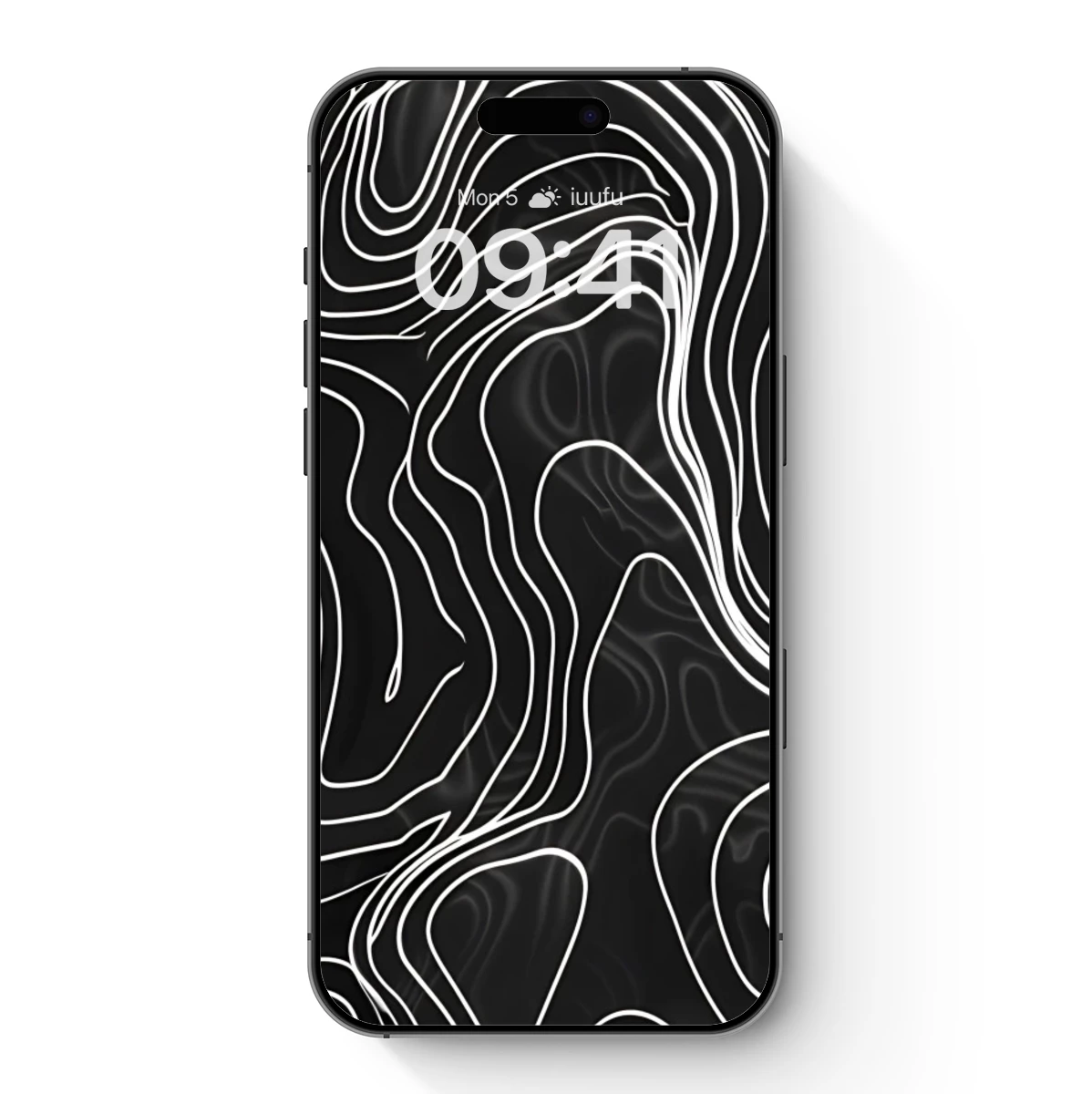 Topographic Waves: Abstract Line Art on Black