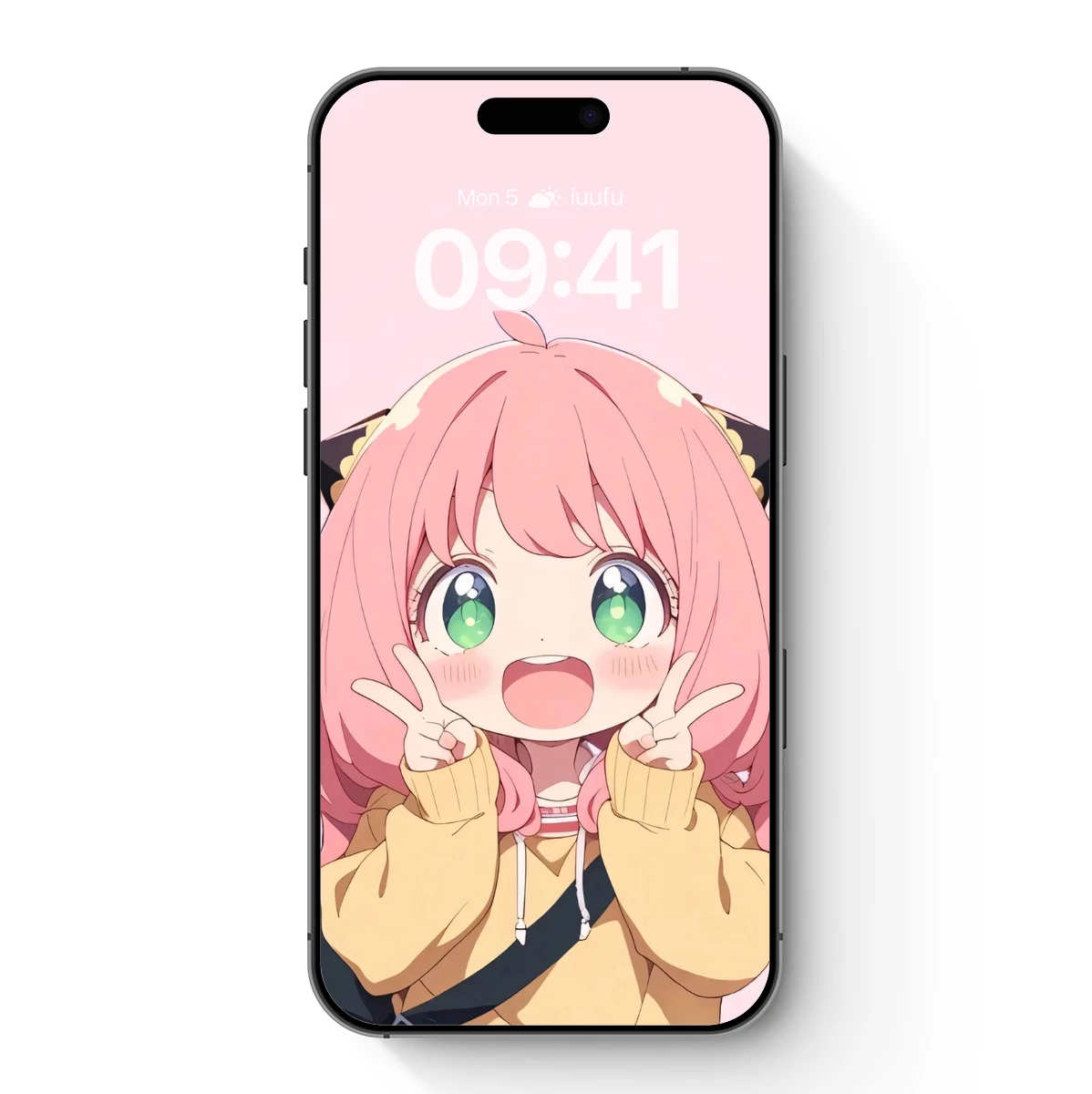 Chibi Bliss: Pink-Haired Anime Cutie in Playful Pose