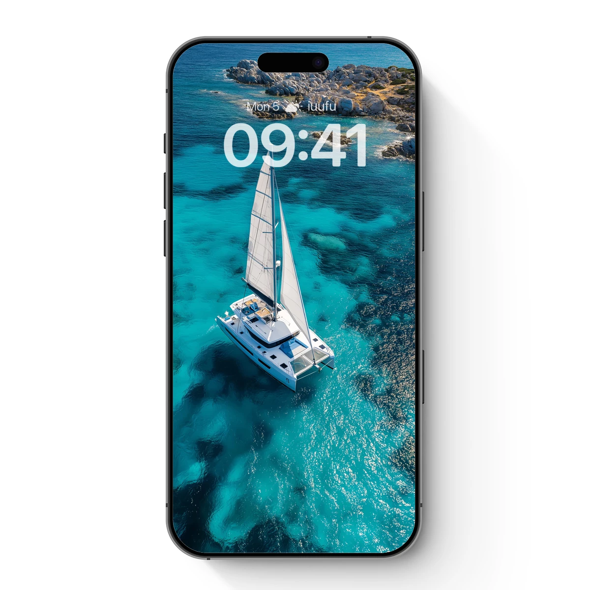 Sailing Serenity: Catamaran in Turquoise Waters - Image 1