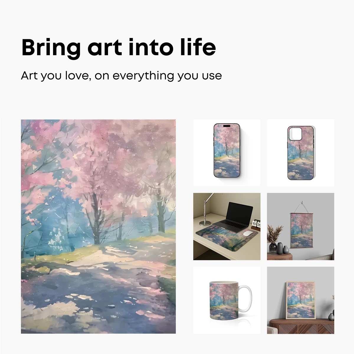 Cherry Blossom Pathway: A Watercolor Dream - Image 2