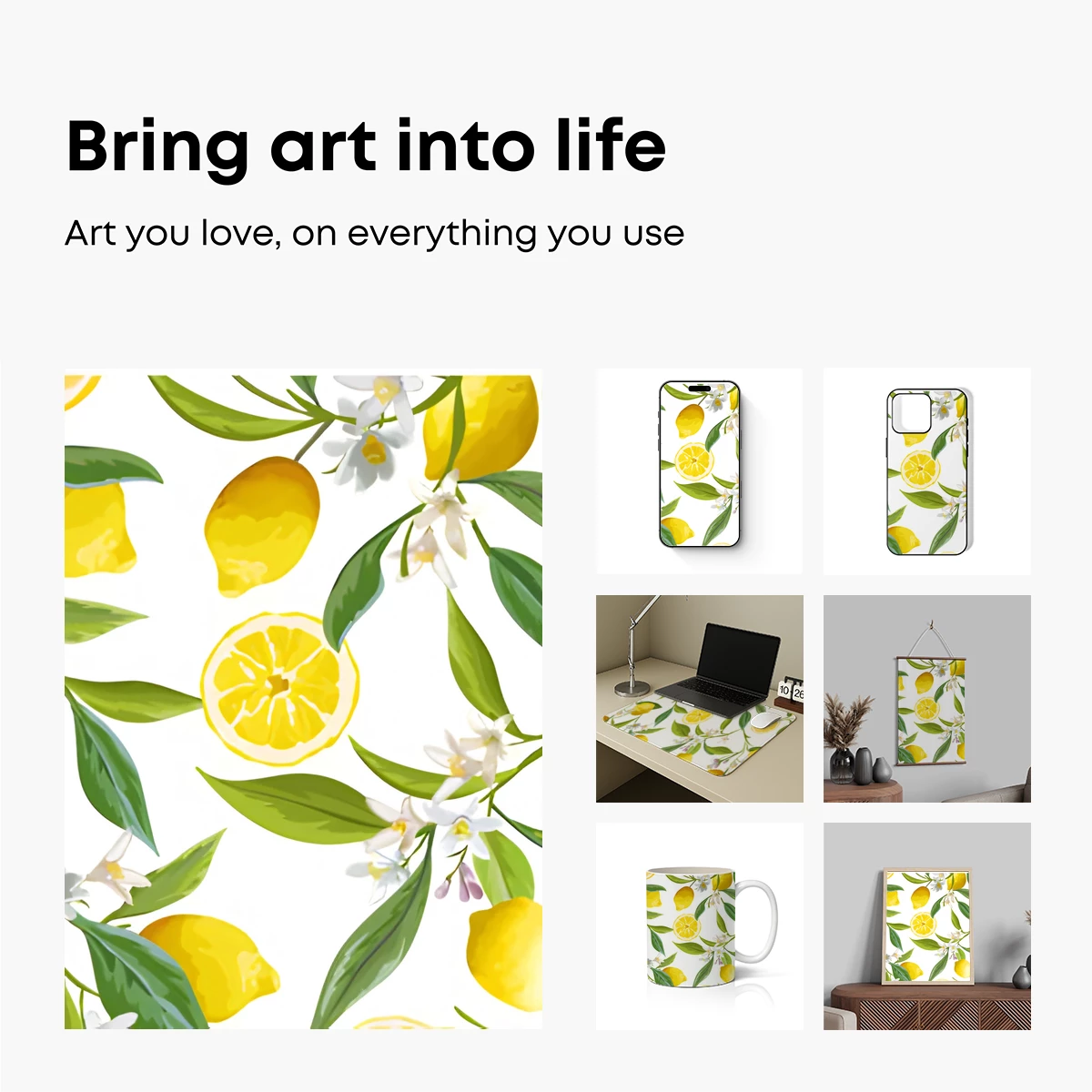 Luminous Lemon Grove: Watercolor Vibrancy - Image 2