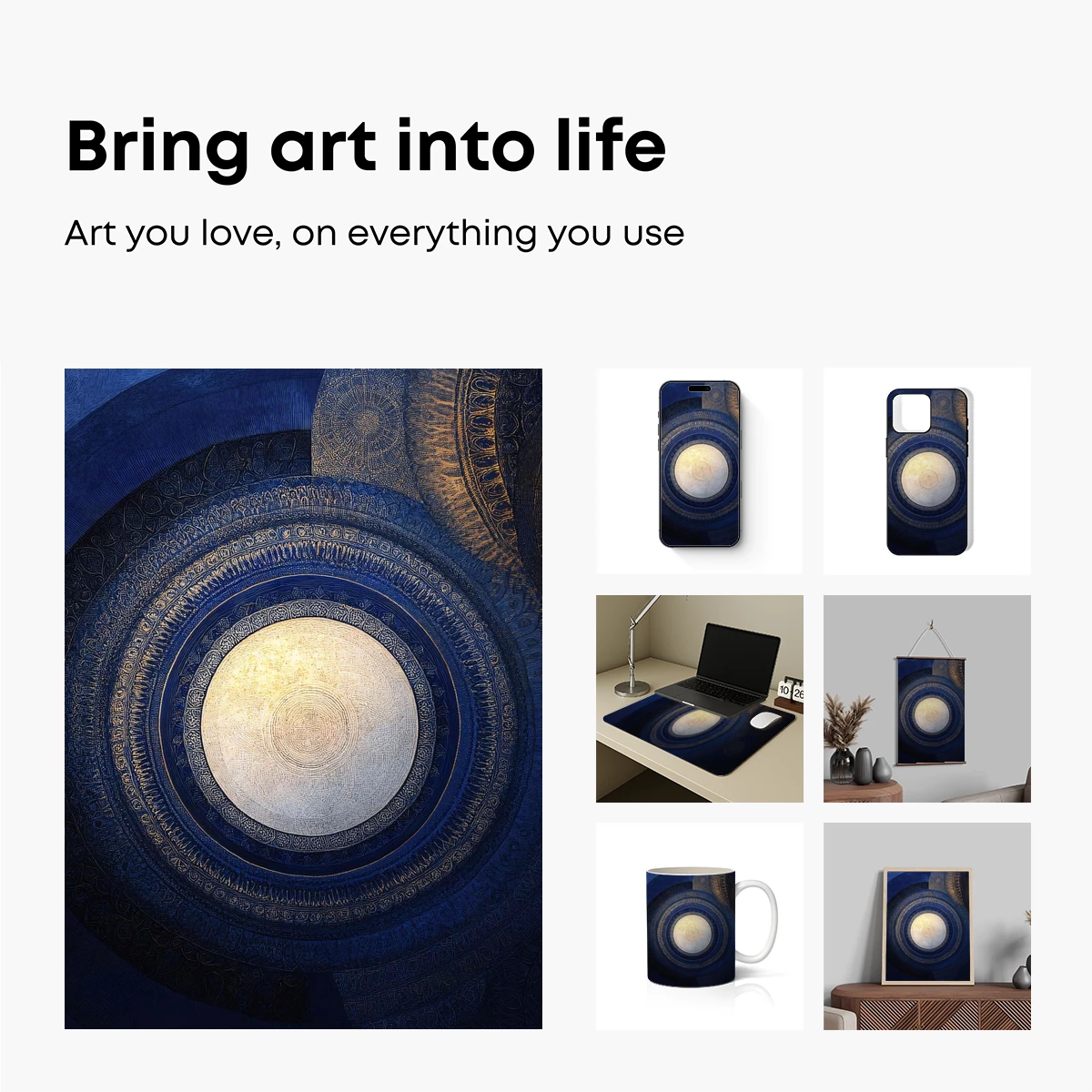 Ethereal Circles: A Symphony of Blue Depths - Image 2