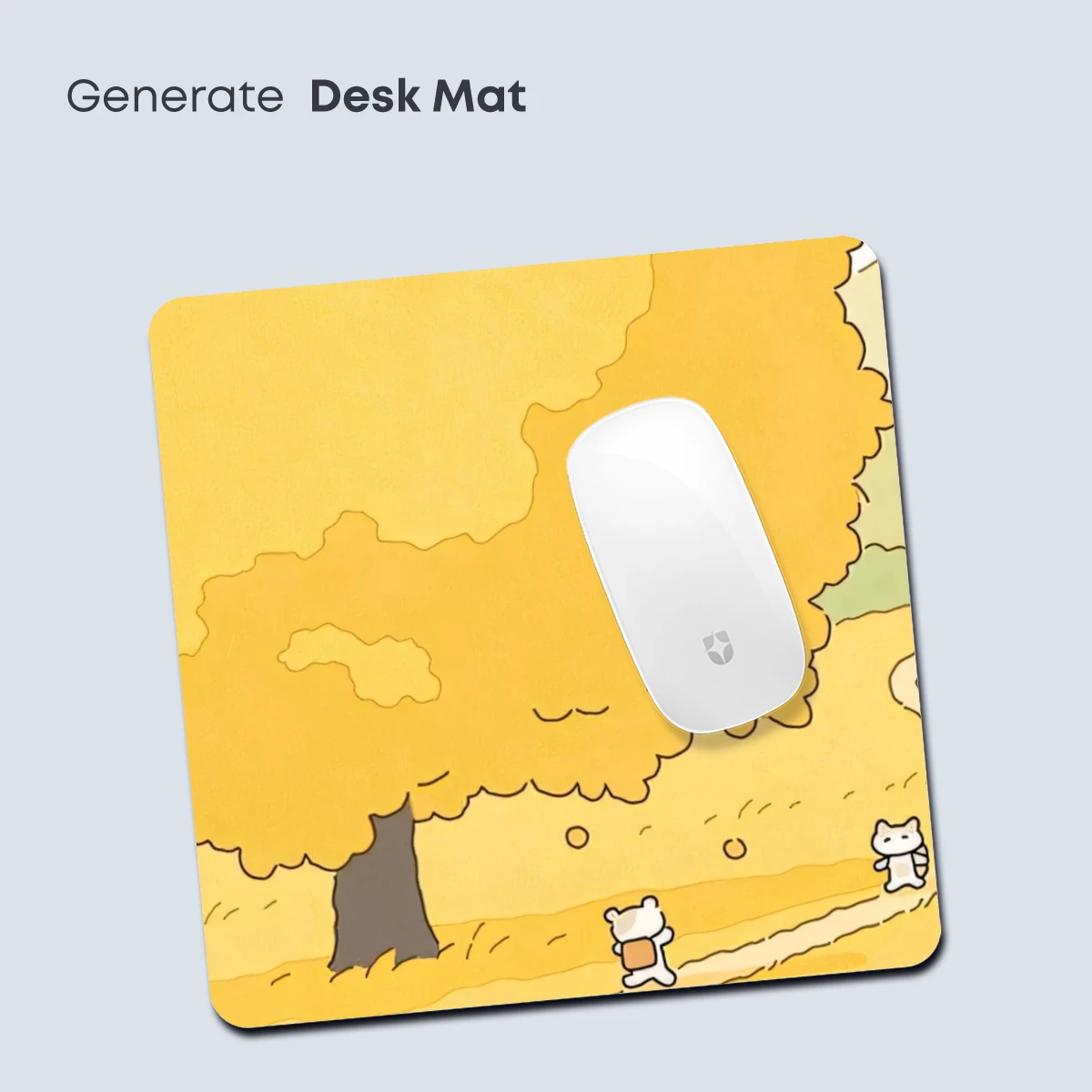 Autumnal Pathway: Whimsical Cats Under a Golden Tree - Image 4