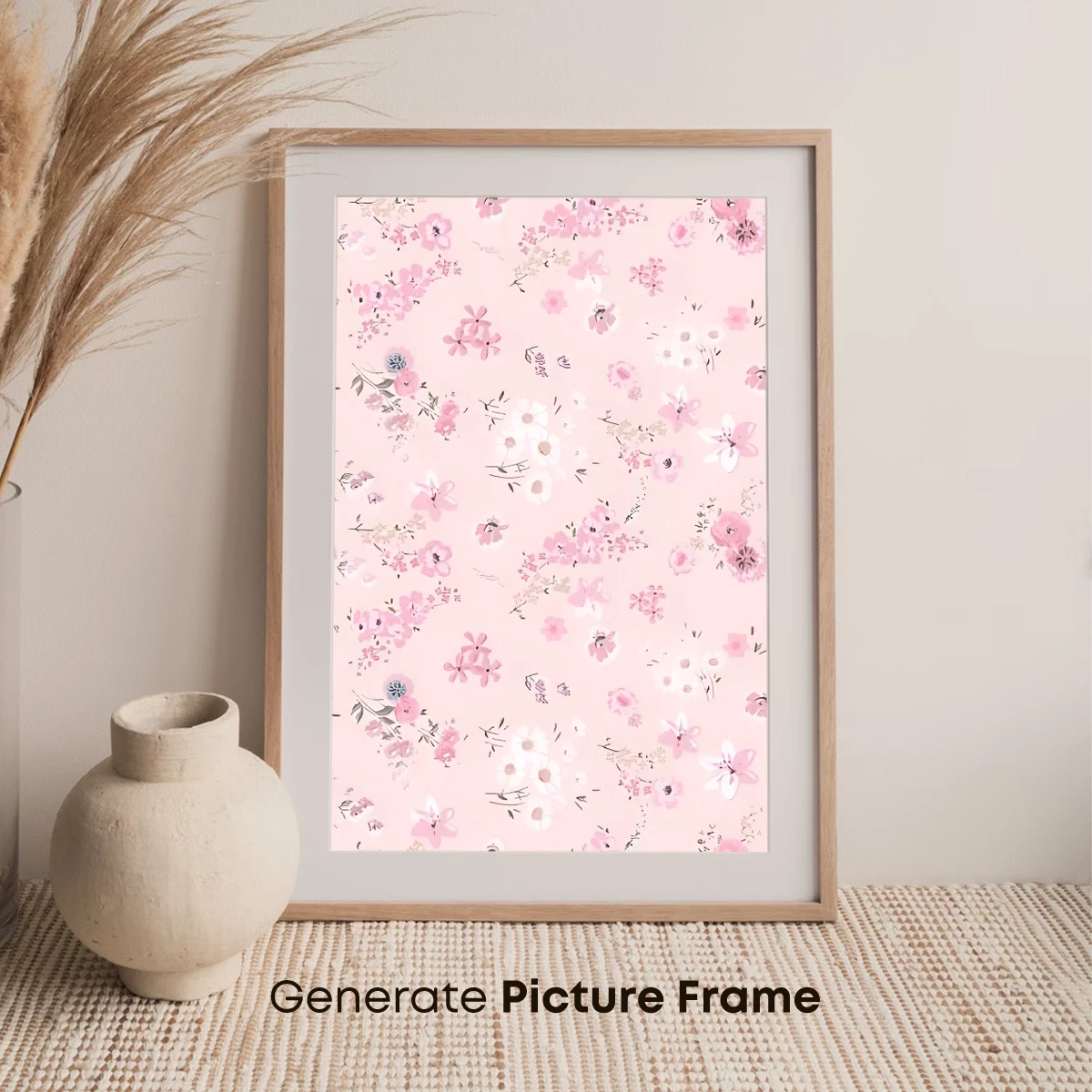 Blush Floral Whispers: Delicate Blossoms on Soft Pink - Image 7