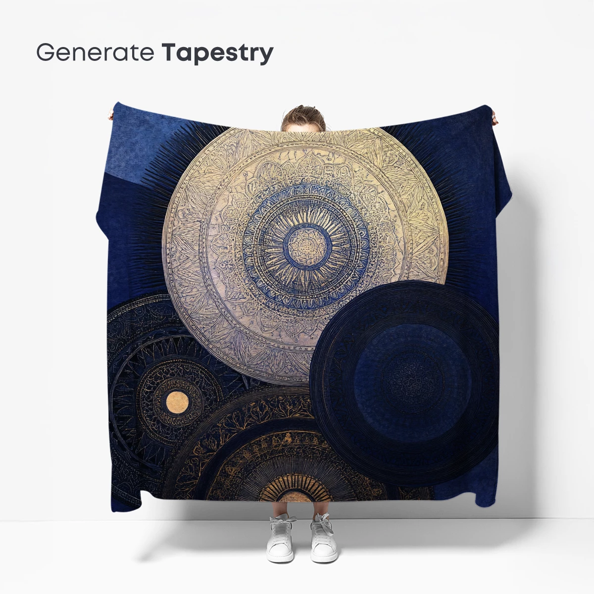 Ethereal Celestial Orbs: A Symphony of Blue and Gold - Image 5