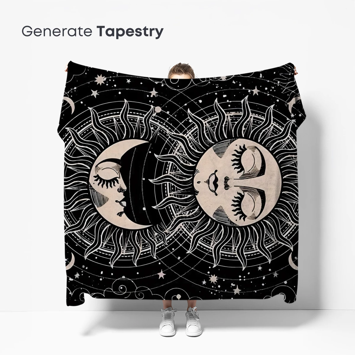 Celestial Harmony: Sun and Moon Embrace in Gothic Artistry - Image 5