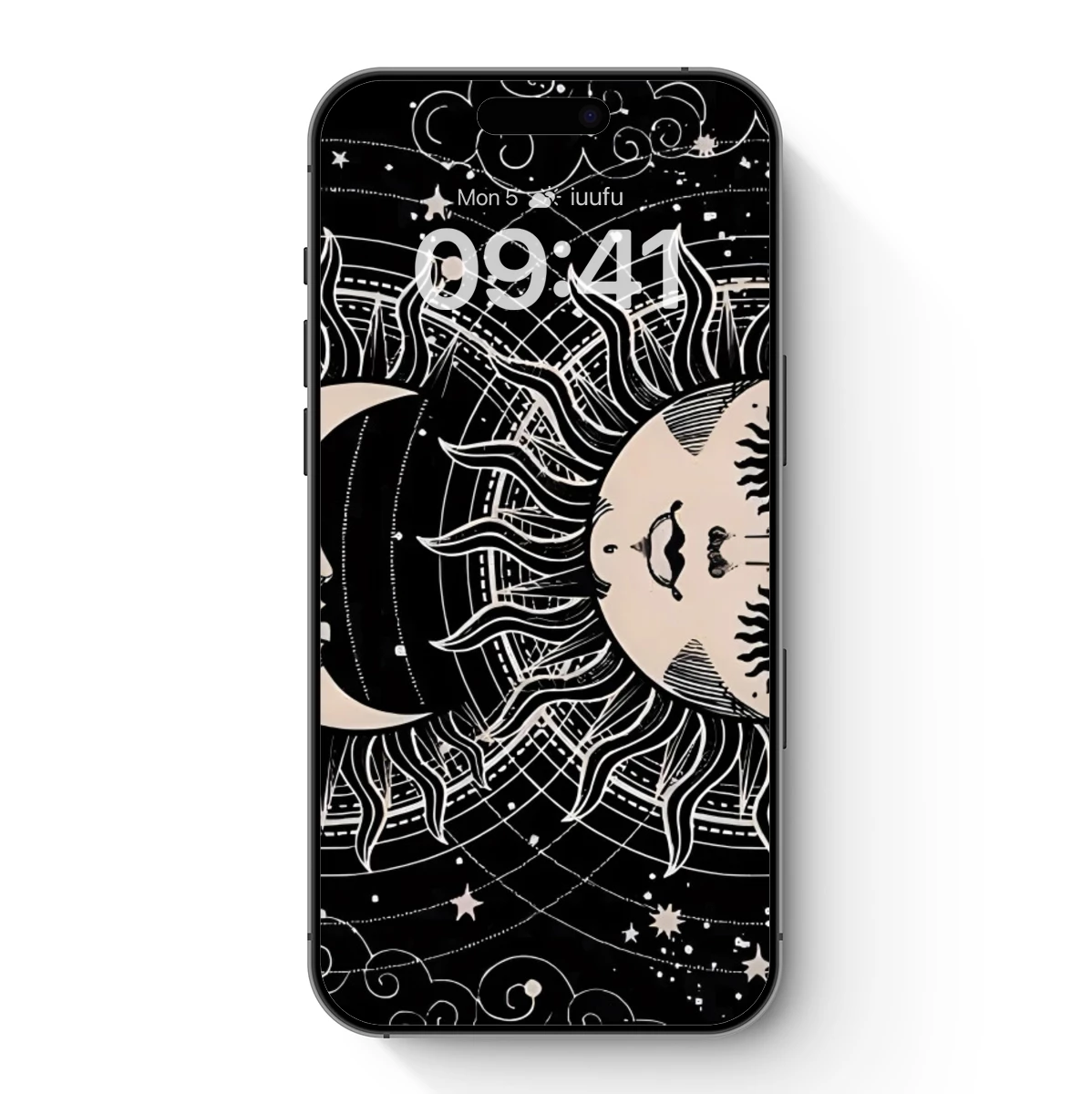 Celestial Harmony: Sun and Moon Embrace in Gothic Artistry