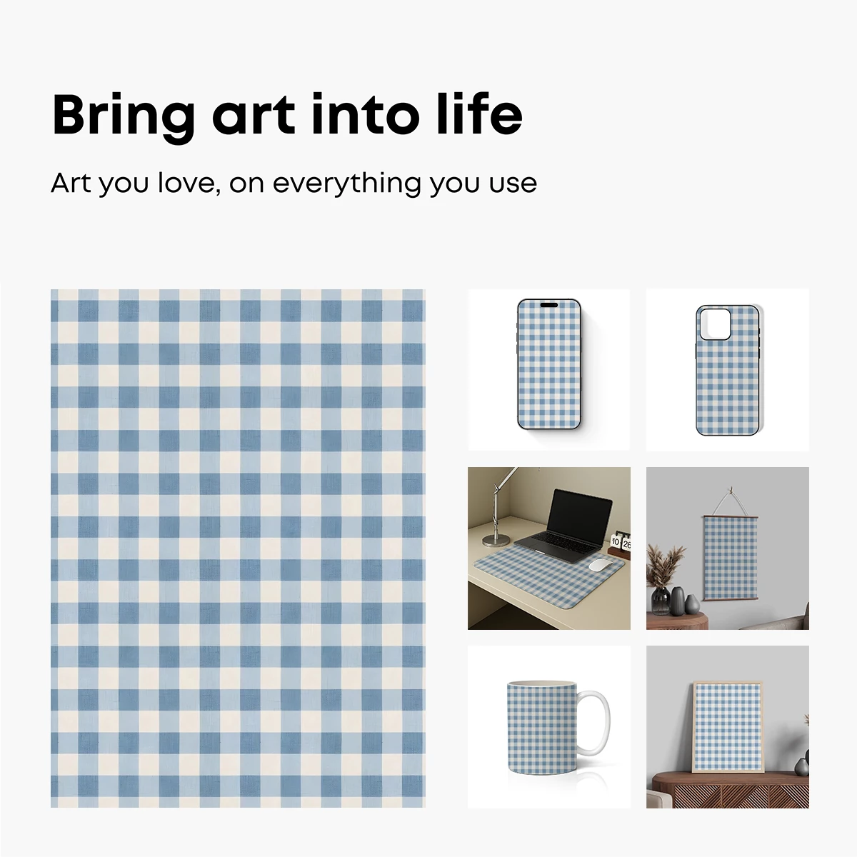 Blue Gingham Grid: A Classic Pattern Reimagined - Image 2