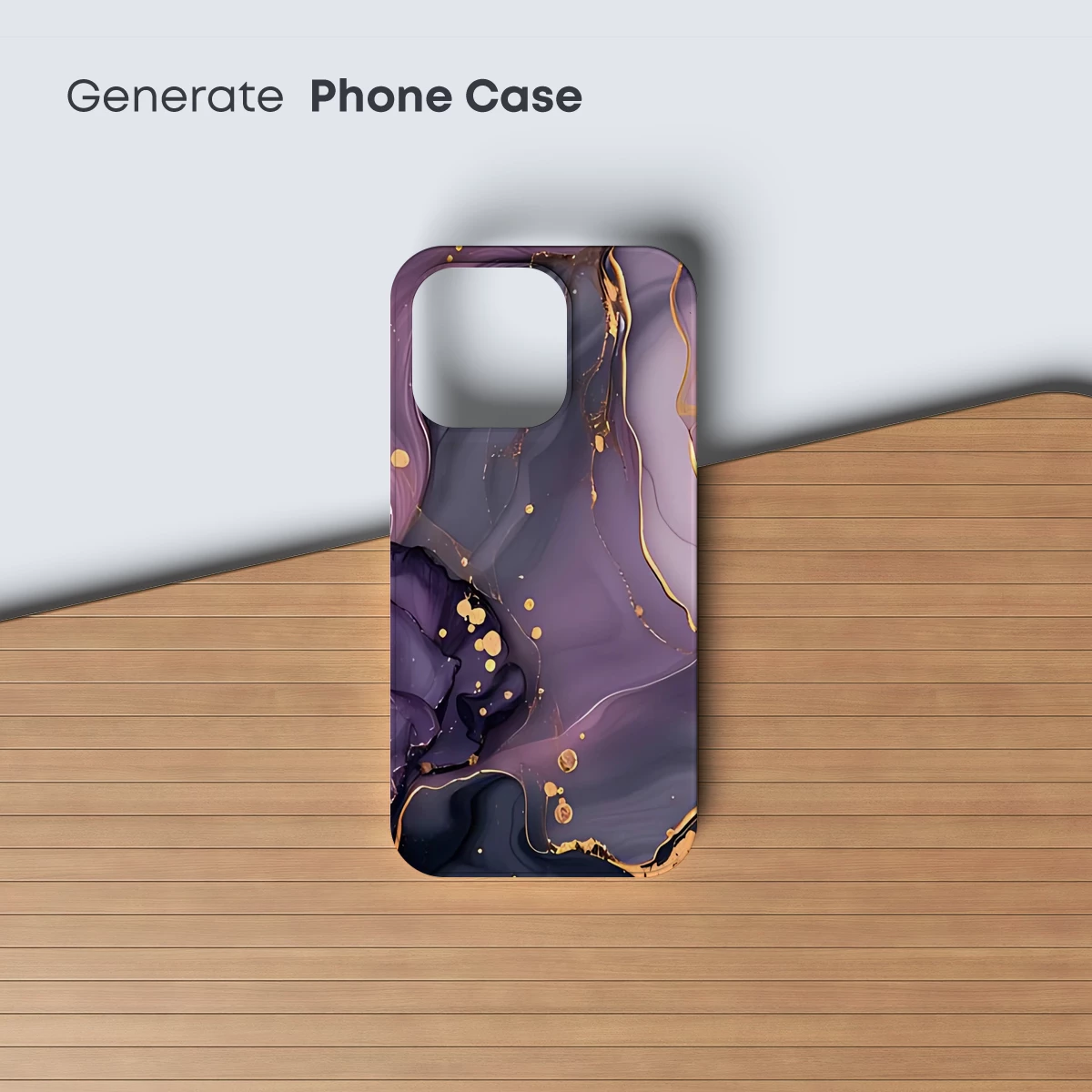 Ethereal Purple Elegance: Gold-Accented Abstract Flow - Image 3