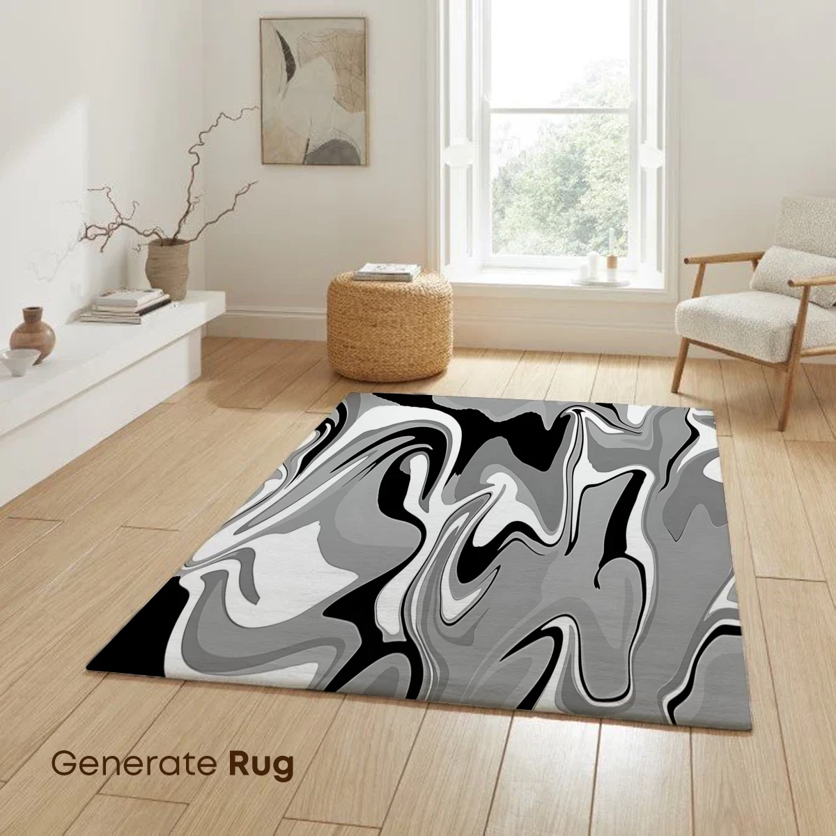 Elegant Gray Swirls: Abstract Fluidity in Monochrome - Image 6