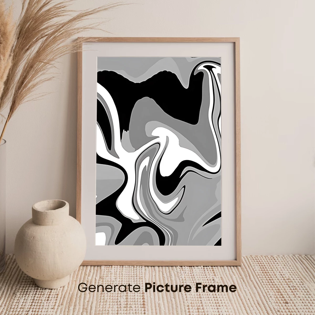 Elegant Gray Swirls: Abstract Fluidity in Monochrome - Image 7
